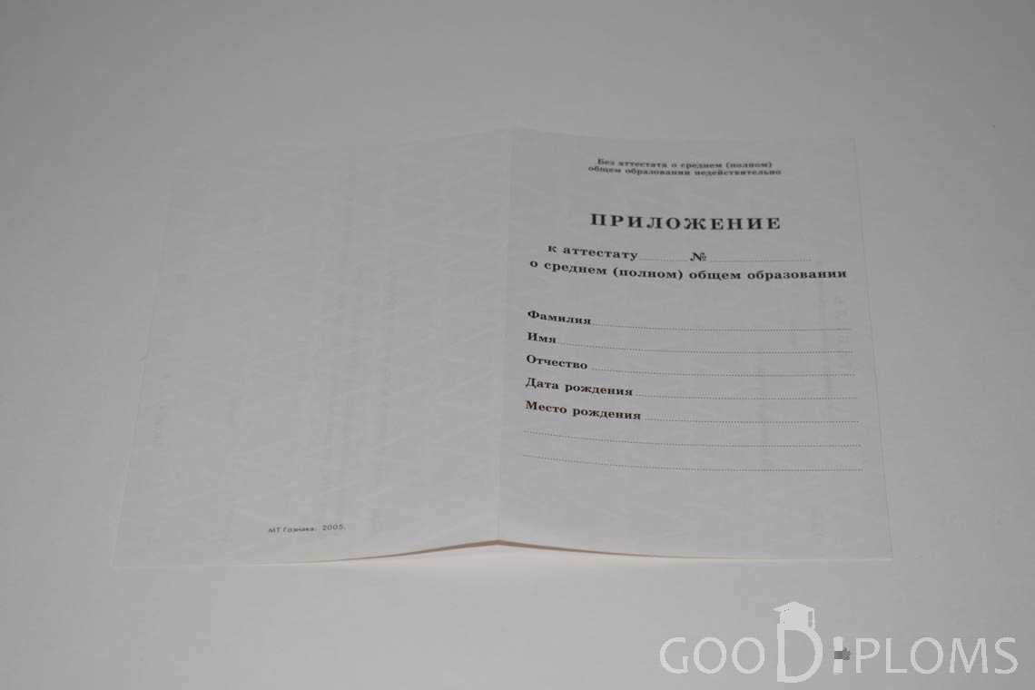 Приложение к Аттестату За 11 Класс период выдачи 1994-2007 -  Сыктывкар